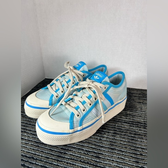 adidas Shoes - Adidas Parley Nizza light blue lace-up platform sneakers Women 6.5